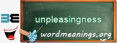 WordMeaning blackboard for unpleasingness